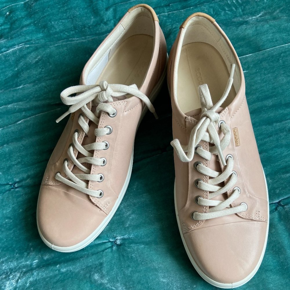 ECCO Soft 7 Leather Sneaker Pale Pink Size Women's 12 Never Worn